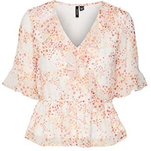VERO MODA Dam VMDORA Kaya 2/4 WRAP WVN GA Top, Snow White/AOP: Dora, S, Snövit/ap: dora, S VERO MODA Dam VMDORA Kaya 2/4 WRAP WVN GA Top, Snow White/AOP: Dora, S, Snövit/ap: dora, S