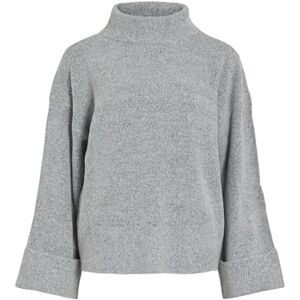 Vila Virolfie Roll Neck L/S stickad topp – Noos, Ljusgrå melange, S Vila Virolfie Roll Neck L/S stickad topp – Noos, Ljusgrå melange, S