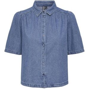 PIECES PCMAG SS denimskjorta, Mellanblå denim, XL PIECES PCMAG SS denimskjorta, Mellanblå denim, XL
