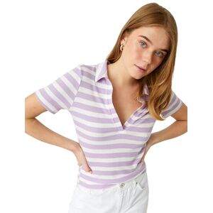 Koton Dam V-ringad kortärmad randig T-shirt, Lilac Stripe (06 y), S Koton Dam V-ringad kortärmad randig T-shirt, Lilac Stripe (06 y), S