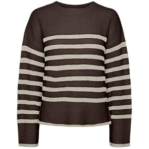 PIECES Pcline Ls O-Neck Knit Pwp Bc, Het fudge, XS PIECES Pcline Ls O-Neck Knit Pwp Bc, Het fudge, XS