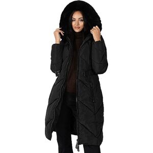 Lovedrobe Vinterjacka för kvinnor damkappa quiltad vadderad fuskpäls huva bältad puffa dragkedja framfickor puffer ytterkläder, svart, 20, Svart, 46 stor Lovedrobe Vinterjacka för kvinnor damkappa quiltad vadderad fuskpäls huva bältad puffa dragkedja framfickor puffer ytterkläder, svart, 20, Svart, 46 stor