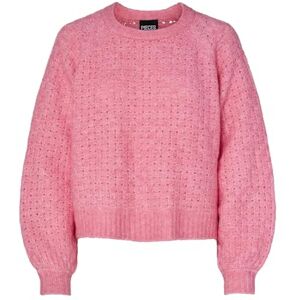 PIECES Pcsikka Ls O-neck stickad Bc W.O ull, Rosa lemonad, XS PIECES Pcsikka Ls O-neck stickad Bc W.O ull, Rosa lemonad, XS