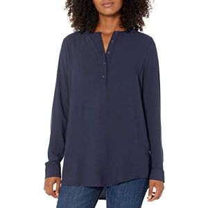 Amazon Essentials långärmad woven blus klänning tröjor, marinblå, M Amazon Essentials långärmad woven blus klänning tröjor, marinblå, M