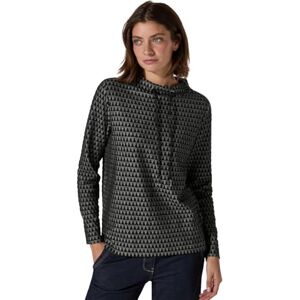 Cecil T-shirt med minimal jacquard, svart, S Cecil T-shirt med minimal jacquard, svart, S