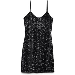 VERO MODA Vmhoka Sq S/L Short Dress JRS Btq, svart, S VERO MODA Vmhoka Sq S/L Short Dress JRS Btq, svart, S