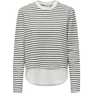 ONLY ONLKARIN L/S Mix TOP SWT, Svart/ränder: molndansare, S ONLY ONLKARIN L/S Mix TOP SWT, Svart/ränder: molndansare, S