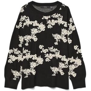 VERO MODA Vmnancy Ls O-hals lång tröja Boo Rep, svart, M VERO MODA Vmnancy Ls O-hals lång tröja Boo Rep, svart, M