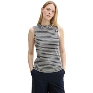 TOM TAILOR damtopp, 36152 – marinblå stickad strukturremsa, M TOM TAILOR damtopp, 36152 – marinblå stickad strukturremsa, M