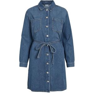 Vila Vikiki L/S denimskjorta klänning MBD, Mellanblå denim, 34 Vila Vikiki L/S denimskjorta klänning MBD, Mellanblå denim, 34