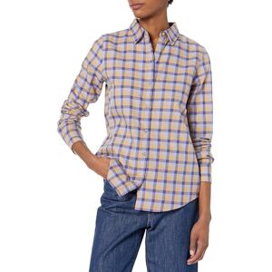 Amazon Essentials Women's Långärmad lätt rutig flanellskjorta klassisk passform, Ljust kamelbrun Rutig, XS Amazon Essentials Women's Långärmad lätt rutig flanellskjorta klassisk passform, Ljust kamelbrun Rutig, XS