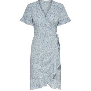 ONLY Onlolivia S/S Wrap Dress WVN Noos klänning, Dusk blå/två tonblommor, 34 ONLY Onlolivia S/S Wrap Dress WVN Noos klänning, Dusk blå/två tonblommor, 34