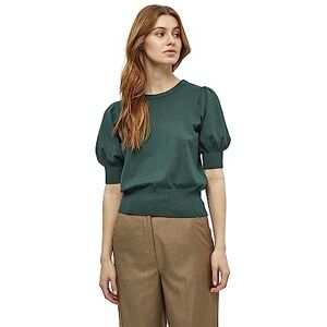 Minus Dam Liva rund hals halv ärm stickad pullover, 4112 Djungelgrön, XL Minus Dam Liva rund hals halv ärm stickad pullover, 4112 Djungelgrön, XL