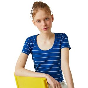 Koton Kortärmad T-shirt för kvinnor, Marine Stripe (J01), L Koton Kortärmad T-shirt för kvinnor, Marine Stripe (J01), L