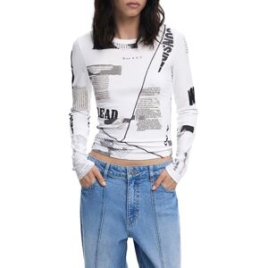 Desigual TS_Newspaper, 1011 grädde, XL, Vit, XL Desigual TS_Newspaper, 1011 grädde, XL, Vit, XL