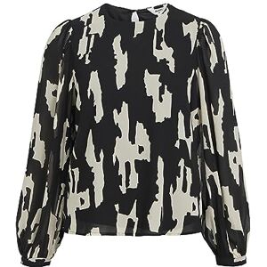 Object Female blus ballongärmar, Black/Aop: sandshell Graphic, 40 Object Female blus ballongärmar, Black/Aop: sandshell Graphic, 40