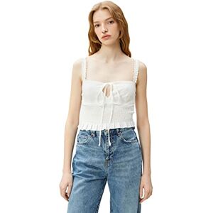 Koton Women Crop Gimped Cut Out detalj viskos mix linne, Vit (000), 34 Koton Women Crop Gimped Cut Out detalj viskos mix linne, Vit (000), 34