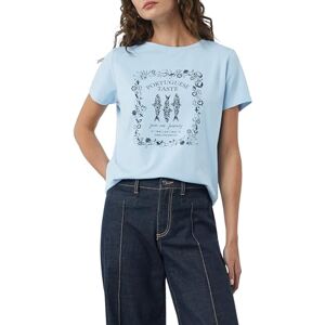 Comma T-shirt av bomullsblandning med konstverk, blå, 36 Comma T-shirt av bomullsblandning med konstverk, blå, 36