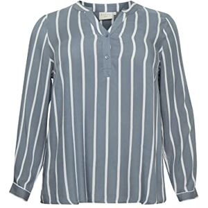 Kaffe Curve Dam Plus Size Skjorta Blus Randig Oversize V-ringad Långärmad, Blå mirage/krita rand, 54 Plus Kaffe Curve Dam Plus Size Skjorta Blus Randig Oversize V-ringad Långärmad, Blå mirage/krita rand, 54 Plus
