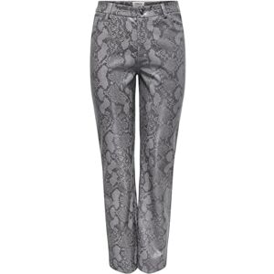 ONLY ONLAZULA HW STR Snake Pant PNT, Grå/detalj: svart orm, (M) W x 32L ONLY ONLAZULA HW STR Snake Pant PNT, Grå/detalj: svart orm, (M) W x 32L