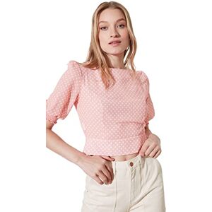 Trendyol Dam Regular Fit Basic Ubåt tyg blus, pulver, 40 Trendyol Dam Regular Fit Basic Ubåt tyg blus, pulver, 40