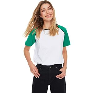 Trendyol Dam vanlig basic rundhalsad stickad T-shirt, gRÖN, XL Trendyol Dam vanlig basic rundhalsad stickad T-shirt, gRÖN, XL