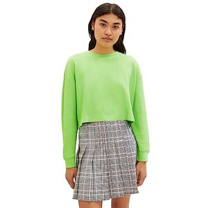 TOM TAILOR Denim dam skuren basic sweatshirt, 12318-flytande limegrön, L TOM TAILOR Denim dam skuren basic sweatshirt, 12318-flytande limegrön, L
