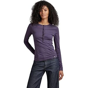 G-STAR RAW Kvinnors Essential Henley Slim Långärmad T-shirt, lila (kollila D344-0013), M, Lila (Carbonne Purple D344-0013), M G-STAR RAW Kvinnors Essential Henley Slim Långärmad T-shirt, lila (kollila D344-0013), M, Lila (Carbonne Purple D344-0013), M