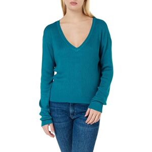 DESIRES Geisha Rib V-Pullover, Kristall blågrön, S DESIRES Geisha Rib V-Pullover, Kristall blågrön, S