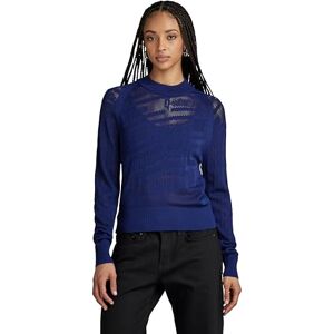 G-STAR RAW Dam Pointelle Text R stickad Wmn tröja, Blå (Ballpen Blue D23924-b754-1822), M G-STAR RAW Dam Pointelle Text R stickad Wmn tröja, Blå (Ballpen Blue D23924-b754-1822), M