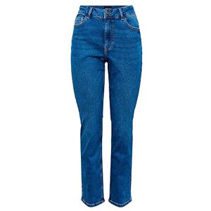 PIECES Dam rak passform jeans PCLUNA HW, Mörkblå denim, 29W / 32L PIECES Dam rak passform jeans PCLUNA HW, Mörkblå denim, 29W / 32L