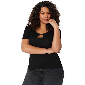 Trendyol Dam figursydd bodycon V-hals stickade kläder plus storlek blus, svart, 4XL, Svart, 4XL/Stor Trendyol Dam figursydd bodycon V-hals stickade kläder plus storlek blus, svart, 4XL, Svart, 4XL/Stor