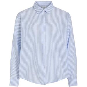 Vila Vicoralina randig L/S skjorta/Ln, Snövit, 38 Vila Vicoralina randig L/S skjorta/Ln, Snövit, 38