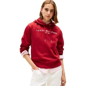 Tommy Hilfiger Dam MDRN REG CORP LOGO HOODIE WW0WW43598 pullover huvtröja, röd, XXXL, Röd (Regatta röd), 3XL stor tall Tommy Hilfiger Dam MDRN REG CORP LOGO HOODIE WW0WW43598 pullover huvtröja, röd, XXXL, Röd (Regatta röd), 3XL stor tall