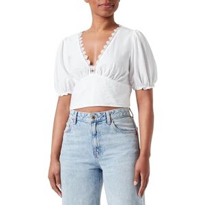 Koton damer crop lace detalj V-ringad blus, Vit (00), 40 Koton damer crop lace detalj V-ringad blus, Vit (00), 40