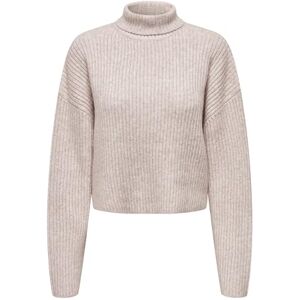 ONLY Onlmelanie L/S polotröja tröja KNT stickad tröja, havregryn/detalj: melerad, XXL ONLY Onlmelanie L/S polotröja tröja KNT stickad tröja, havregryn/detalj: melerad, XXL