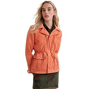 Desigual Chaq_amar jacka i fuskläder för kvinnor, Orange, M Desigual Chaq_amar jacka i fuskläder för kvinnor, Orange, M