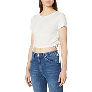 Koton Kortärmad T-shirt för kvinnor, Off White (001), S Koton Kortärmad T-shirt för kvinnor, Off White (001), S