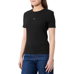 Calvin CK JEANS dam vävd etikett ribbstickad t-shirt J20J225245, svart (svart), XS, Svart (k svart), XS Calvin CK JEANS dam vävd etikett ribbstickad t-shirt J20J225245, svart (svart), XS, Svart (k svart), XS