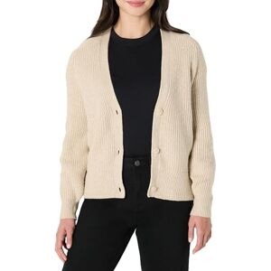 Amazon Essentials dam mjuk touch ribbad blus kofta, beige, liten Amazon Essentials dam mjuk touch ribbad blus kofta, beige, liten