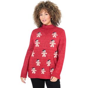 Ulla Popken dam stora storlekar, plus size tröja, pepparkaksgubbe, ståkrage, långärmad, Salsa, 46/48 SE Ulla Popken dam stora storlekar, plus size tröja, pepparkaksgubbe, ståkrage, långärmad, Salsa, 46/48 SE