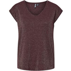 PIECES Damer Pcbillo Tee Lurex Stripes Noos Bc T-shirt, Tawny port/detalj: lurex guld, L PIECES Damer Pcbillo Tee Lurex Stripes Noos Bc T-shirt, Tawny port/detalj: lurex guld, L