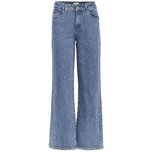 Object Dam bred passform jeans medelhög midja, Mellanblå denim, S Object Dam bred passform jeans medelhög midja, Mellanblå denim, S