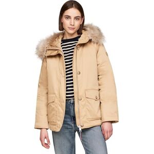 Tommy Hilfiger Dam vadderad parkas med päls WW0WW42744, parkas rock, khaki, L, Kaki (klassisk kaki), L Tommy Hilfiger Dam vadderad parkas med päls WW0WW42744, parkas rock, khaki, L, Kaki (klassisk kaki), L