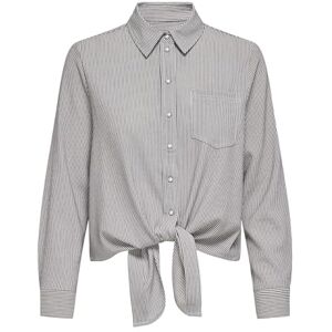 ONLY Onllola Life Ls Short Embelis Shirt WVN, Ljus vit, L ONLY Onllola Life Ls Short Embelis Shirt WVN, Ljus vit, L