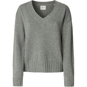 Pepe Jeans dam Cherice v-ringad stickat, grå (Marl Gray), S, Grå (Marl grå), S Pepe Jeans dam Cherice v-ringad stickat, grå (Marl Gray), S, Grå (Marl grå), S