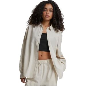 Urban Classics Damskjorta Ladies Linen Mixed Oversized skjorta softseagrass S, Mjuk havsgräs, S Urban Classics Damskjorta Ladies Linen Mixed Oversized skjorta softseagrass S, Mjuk havsgräs, S
