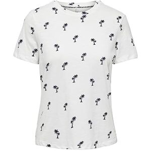 ONLY Dam ONLBONE REG S/S AOP TOP Box JRS t-shirt, Cloud Dancer/tryck: Palm, XS, Molndansare/tryck: palm, XS ONLY Dam ONLBONE REG S/S AOP TOP Box JRS t-shirt, Cloud Dancer/tryck: Palm, XS, Molndansare/tryck: palm, XS