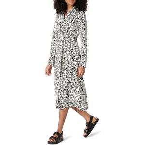 Amazon Essentials dam normal passform matt jersey midi-längd klänning, Svart elfenben geometrisk, L Amazon Essentials dam normal passform matt jersey midi-längd klänning, Svart elfenben geometrisk, L