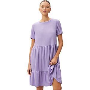 Koton Dam Crew Neck Sleeve Djured Short Dress, Lila (353), S Koton Dam Crew Neck Sleeve Djured Short Dress, Lila (353), S